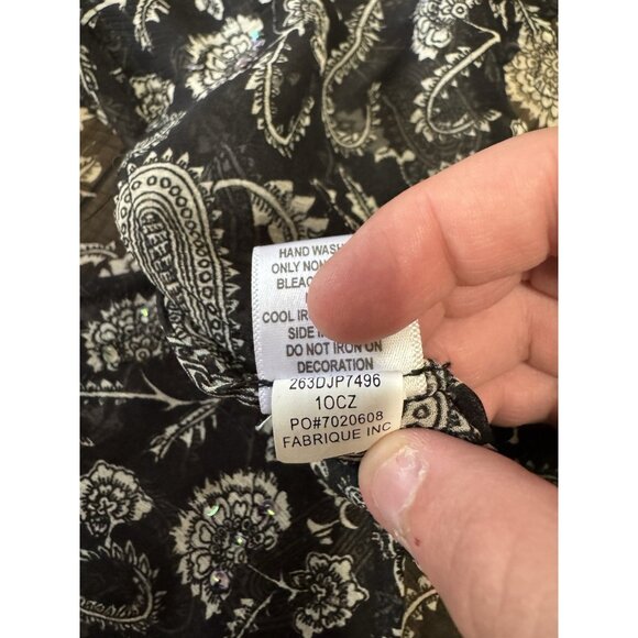 One‎ World Live and Let Live Sheer Paisley Cardigan Open Front Size Petite Small - Picture 6 of 9